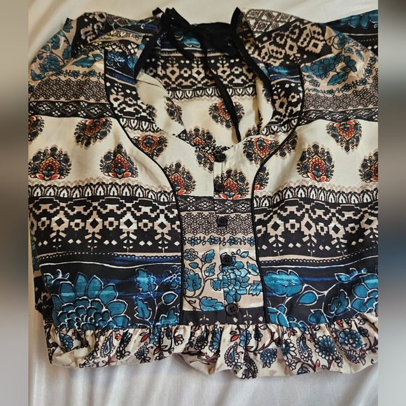 American Rag XL Boho Style Paisley Three-Quarter Sleeve Dress with Pockets - Picture 6 of 8